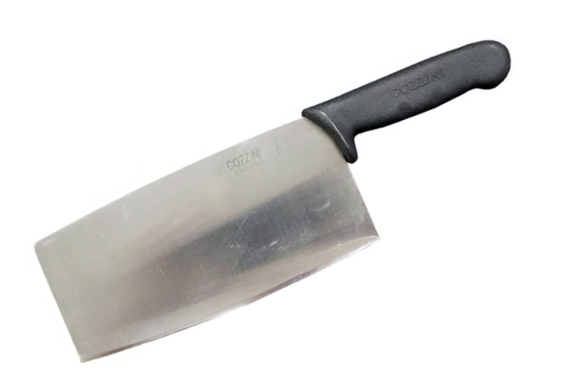 C-CLV-8-CHINESE-BLK-RND-Q Chinese Cleaver - Russel Style Handle 8"