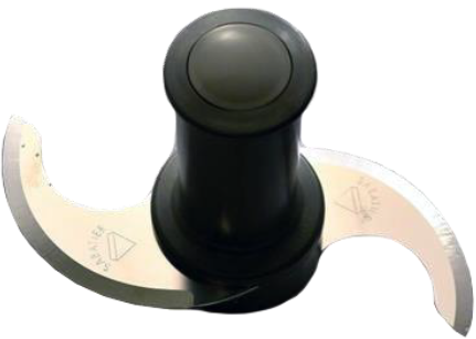 Dual curved blade with tall dark plastic hub.