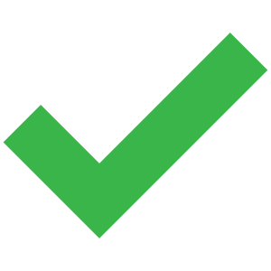 Green check mark indicating confirmation or correctness.