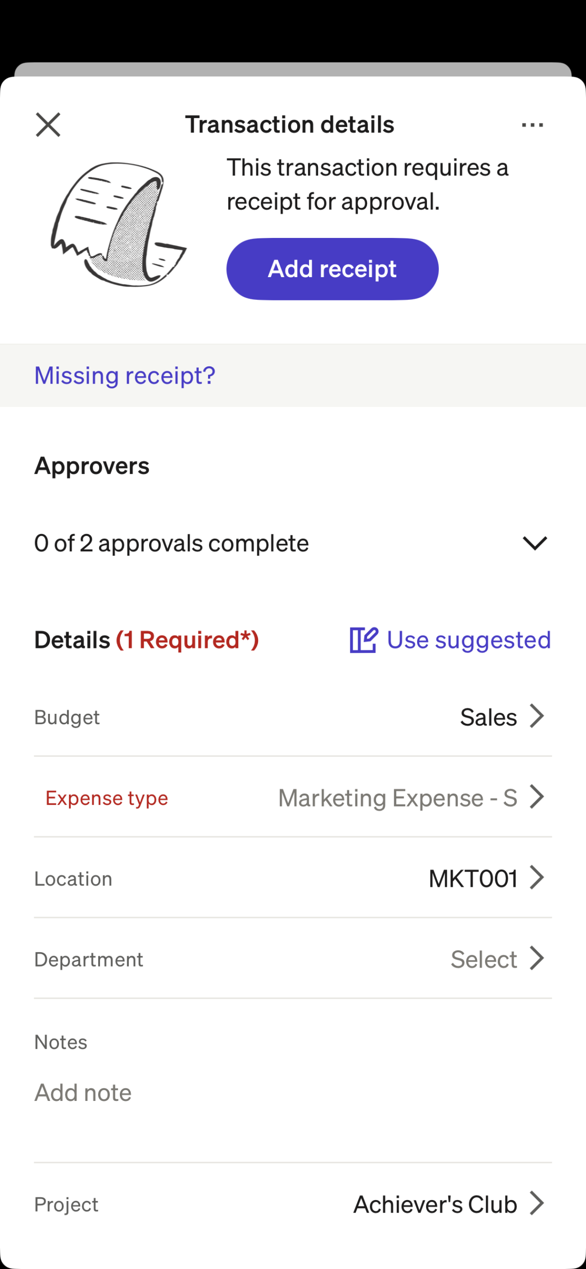 Expense Coding