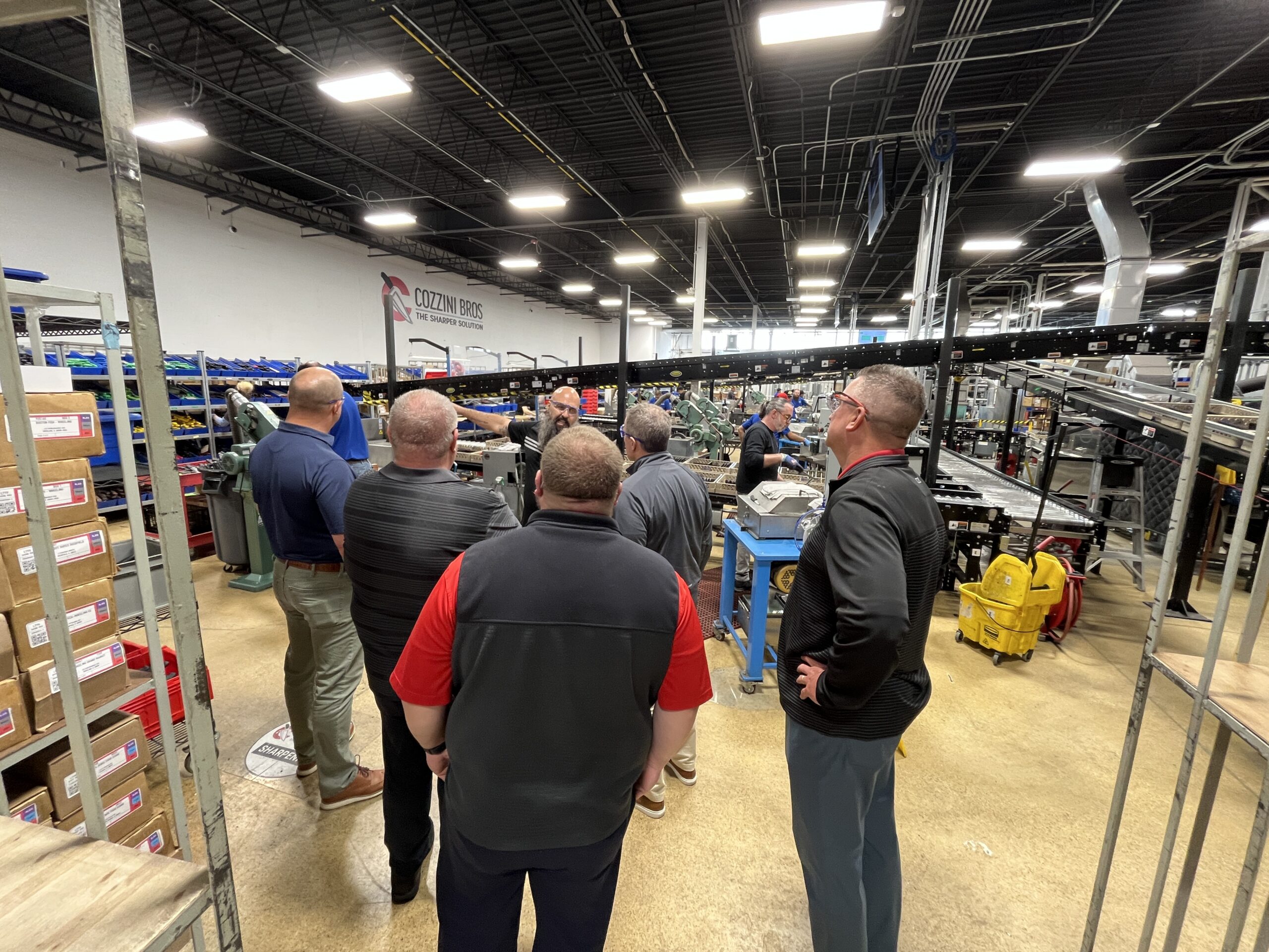 Society Insurance risk team visiting Cozzini Bros' sharpening facility