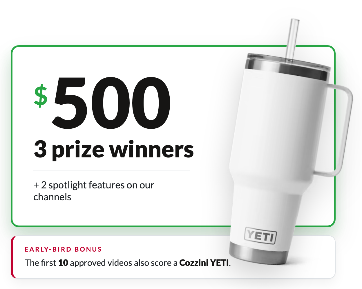 Win $500 in the Favorite Cozzini Knife contest — plus a Cozzini YETI for the first 10 approved videos